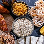 A variety of foods potentially containing allergens