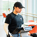 An IU Dining employee