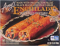 Image showing the cover packaging for Amy's Black Bean and Vegetable Enchilada