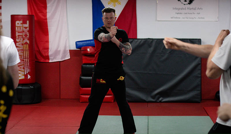Photo of Chef Zak engaged in Chinese boxing